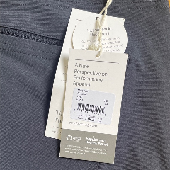 Vuori Mens Meta Pant NWT 34 waist - Picture 5 of 7